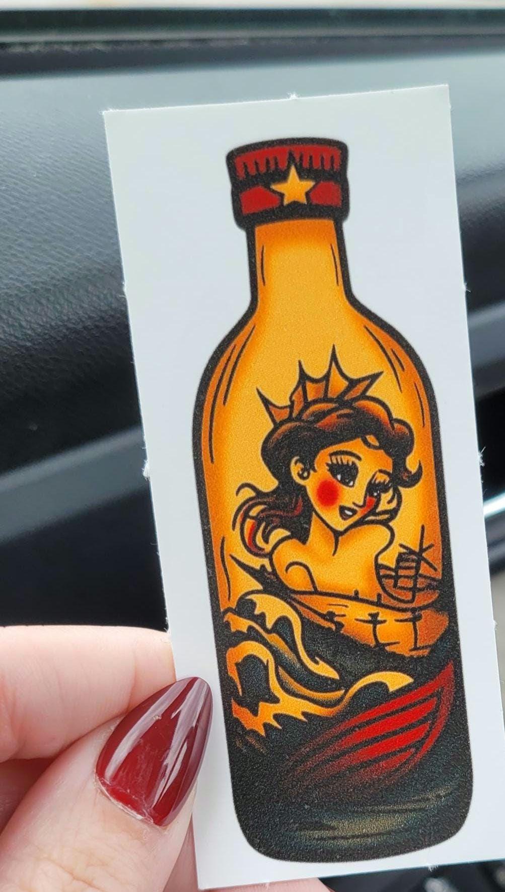 Tattoo Flash Pin-Up Girl Sticker: Shipwreck Babe Vinyl Decal