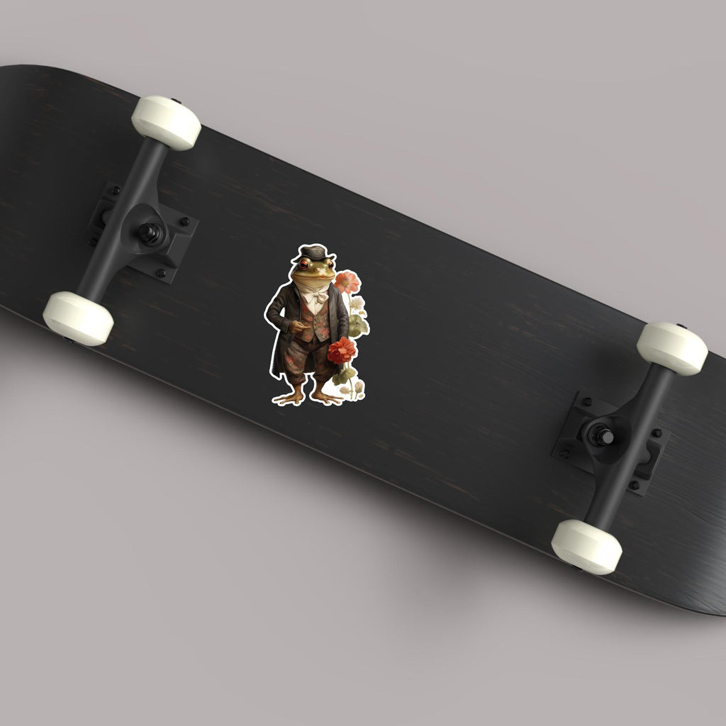 Gentleman Frog Sticker: Vintage Style Waterproof Laptop Decal