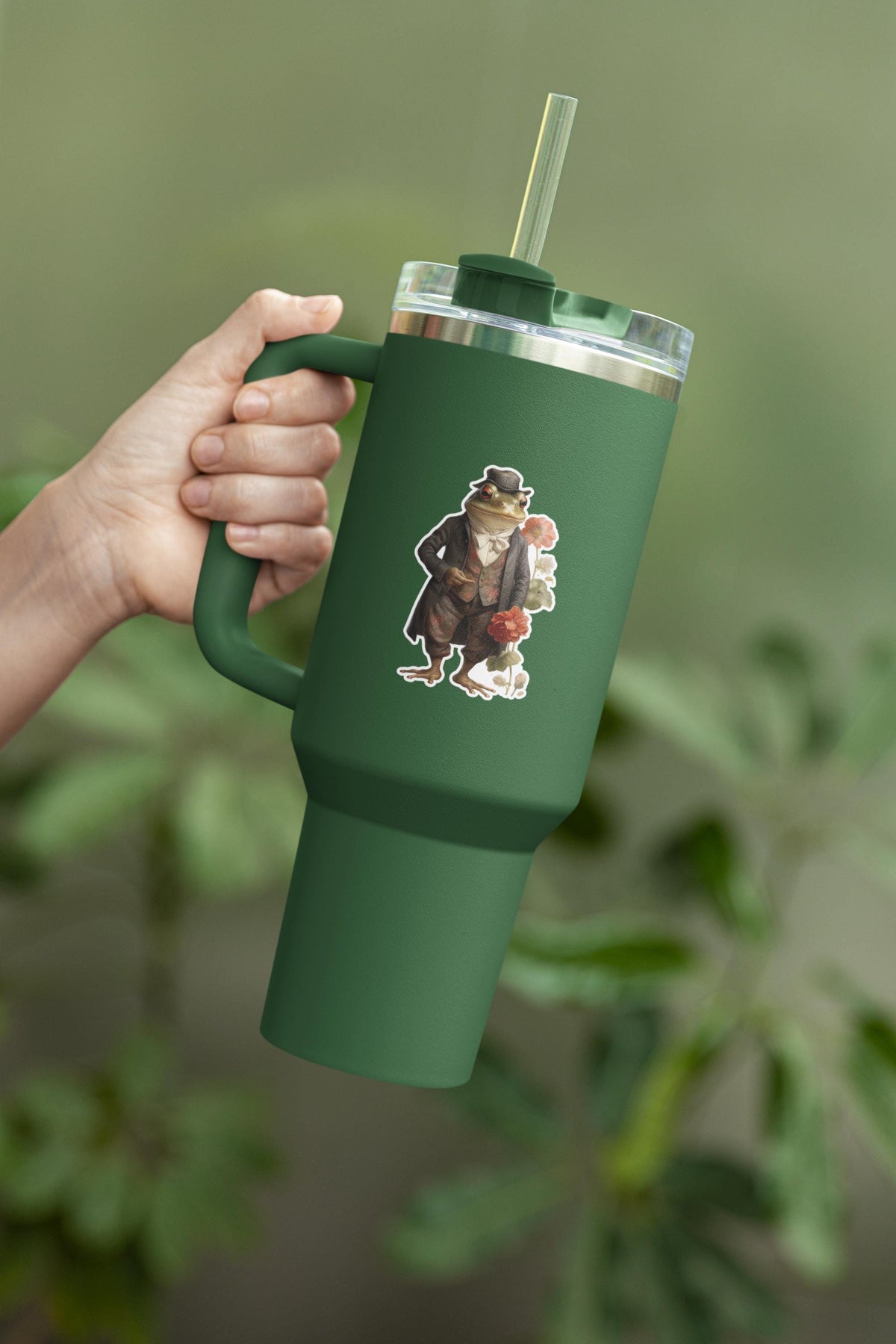 Gentleman Frog Sticker: Vintage Style Waterproof Laptop Decal
