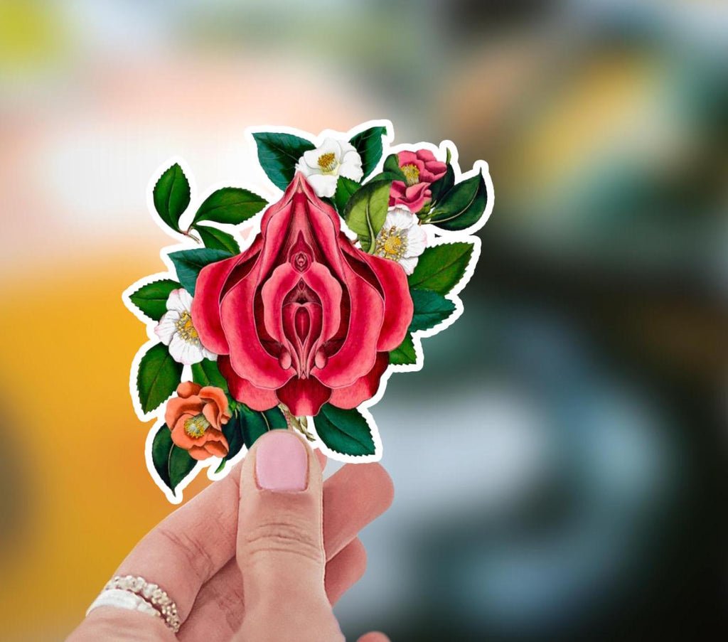 Flower Waterproof Sarcastic Sticker: Adult Humor Vinyl Decal