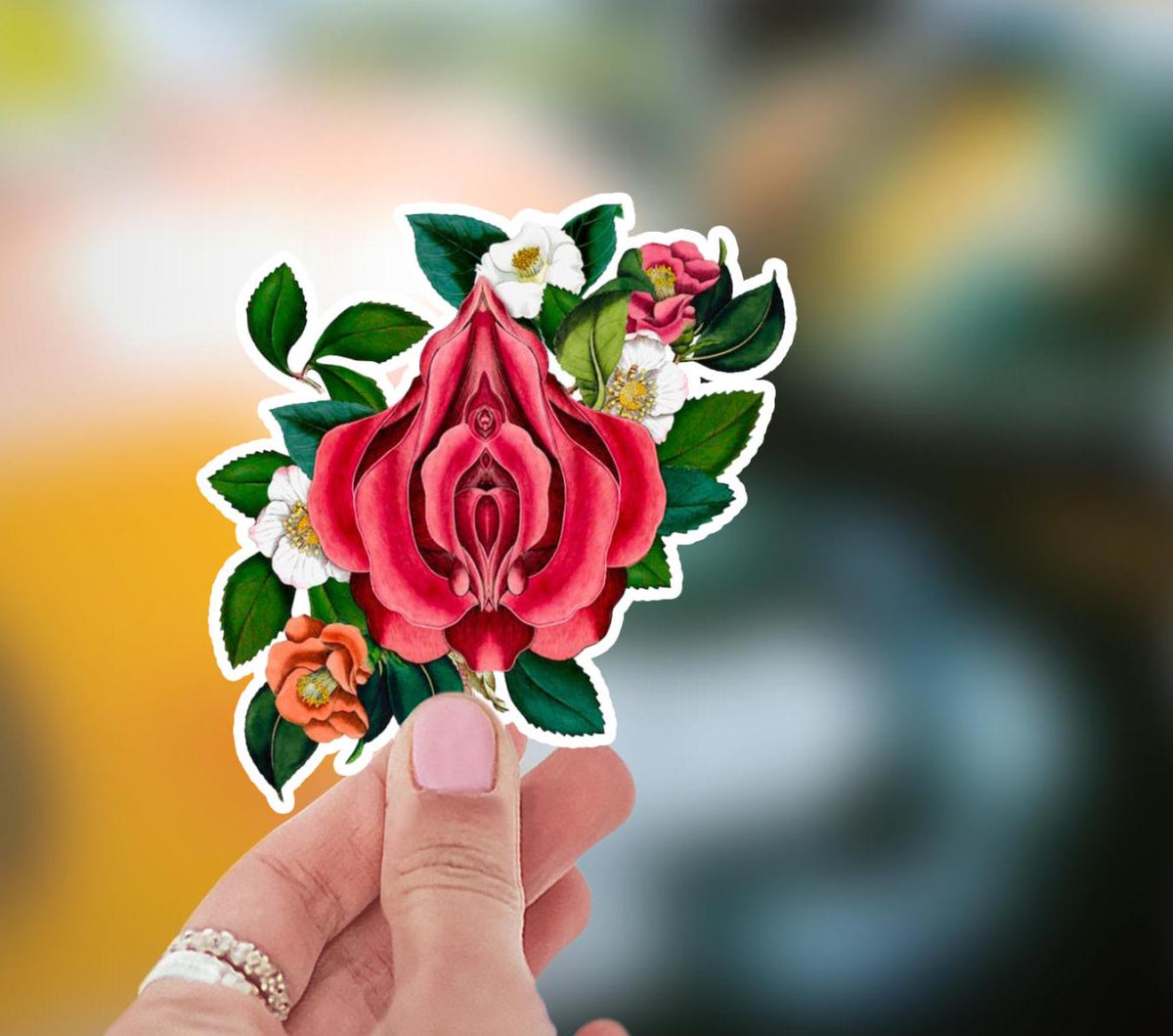 Flower Waterproof Sarcastic Sticker: Adult Humor Vinyl Decal