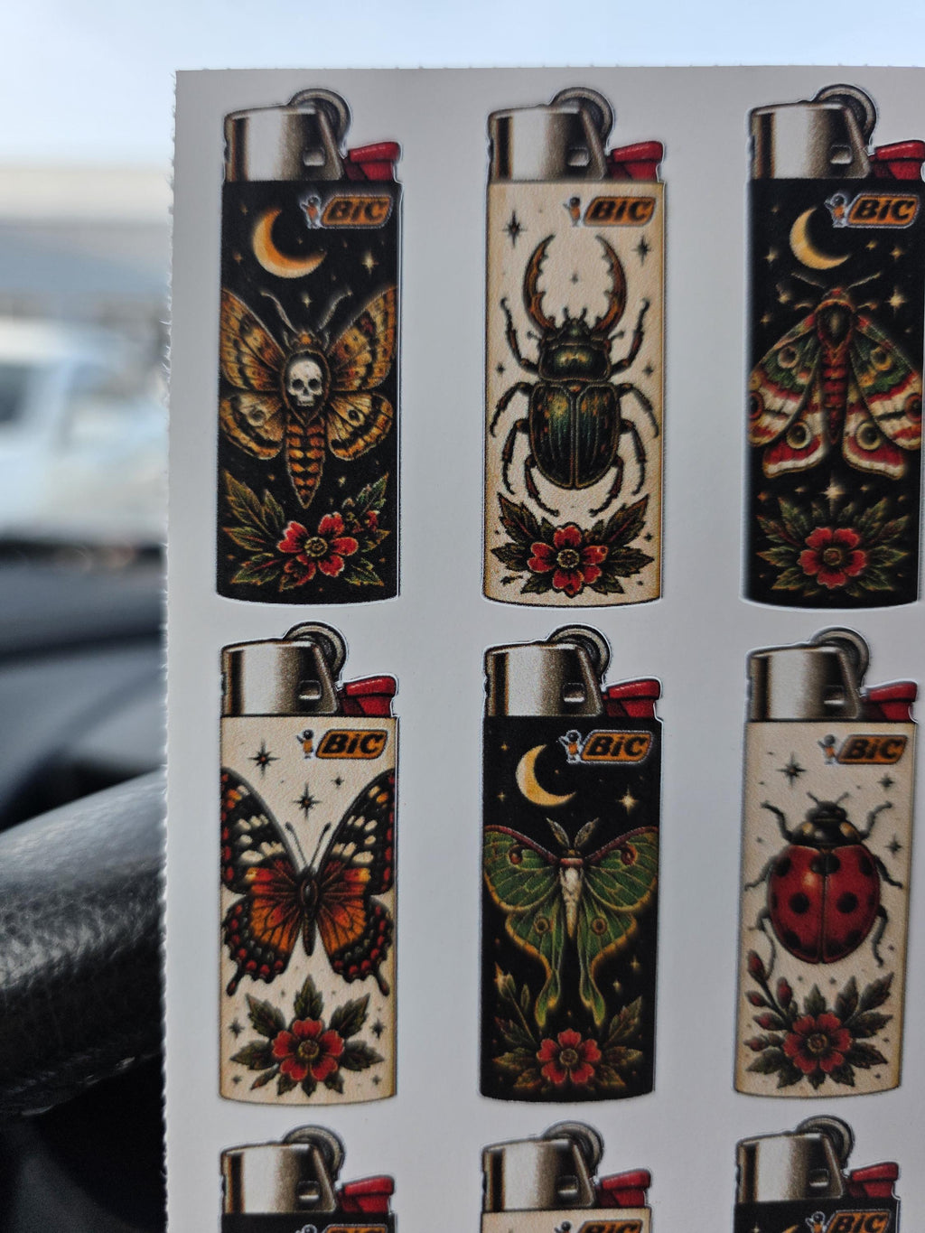 Buggy insects traditional Art Style | Old School Tattoo Flash Vinyl Sticker | Waterproof  | Alternative Retro Sticker | Cool Small Sticke