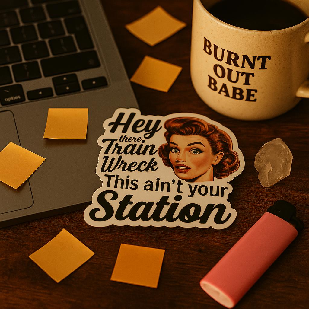 Sarcastic Pin-Up Sticker Bundle | Funny Digital Download | Retro Printable Attitude Art