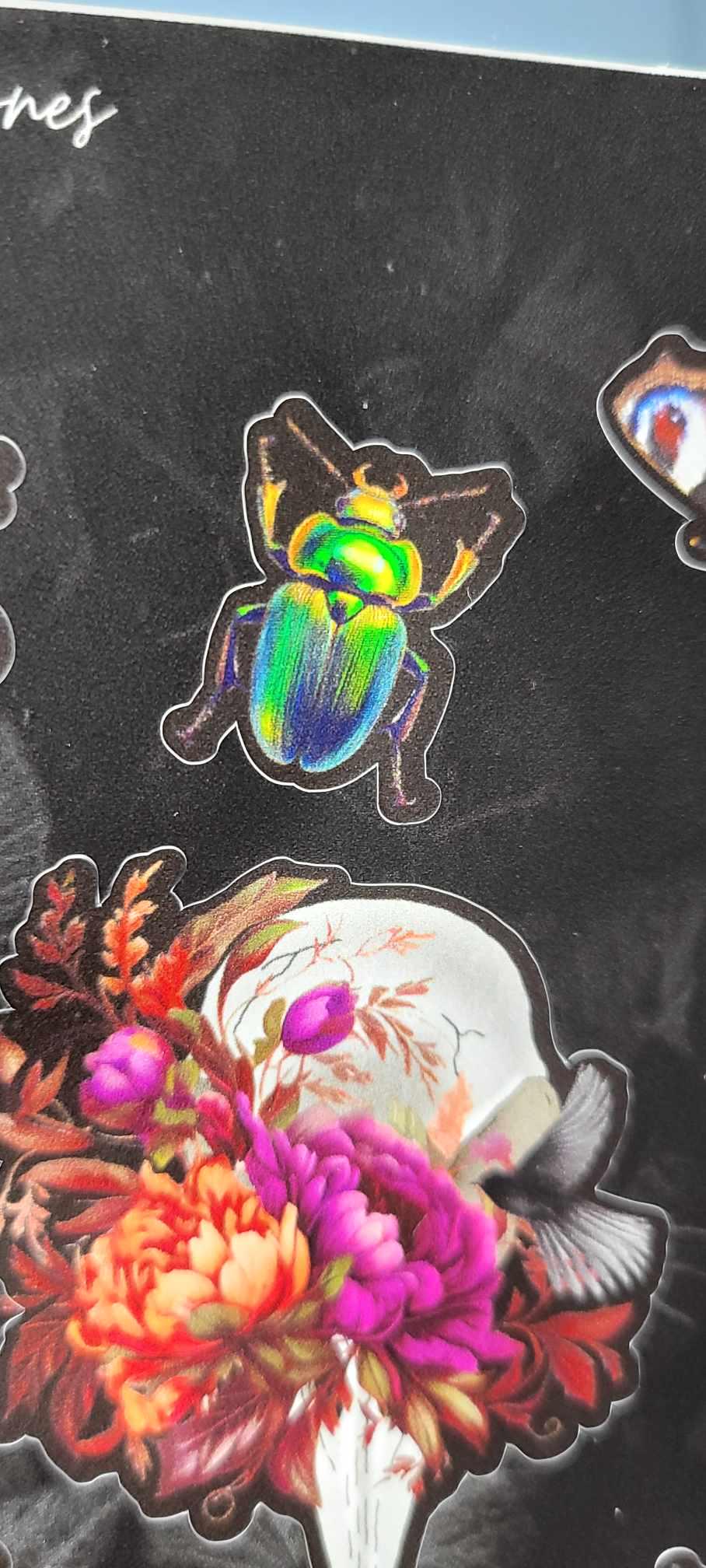 Spooky Bugs and Bones Sticker Sheet: Gothic Journal Stickers