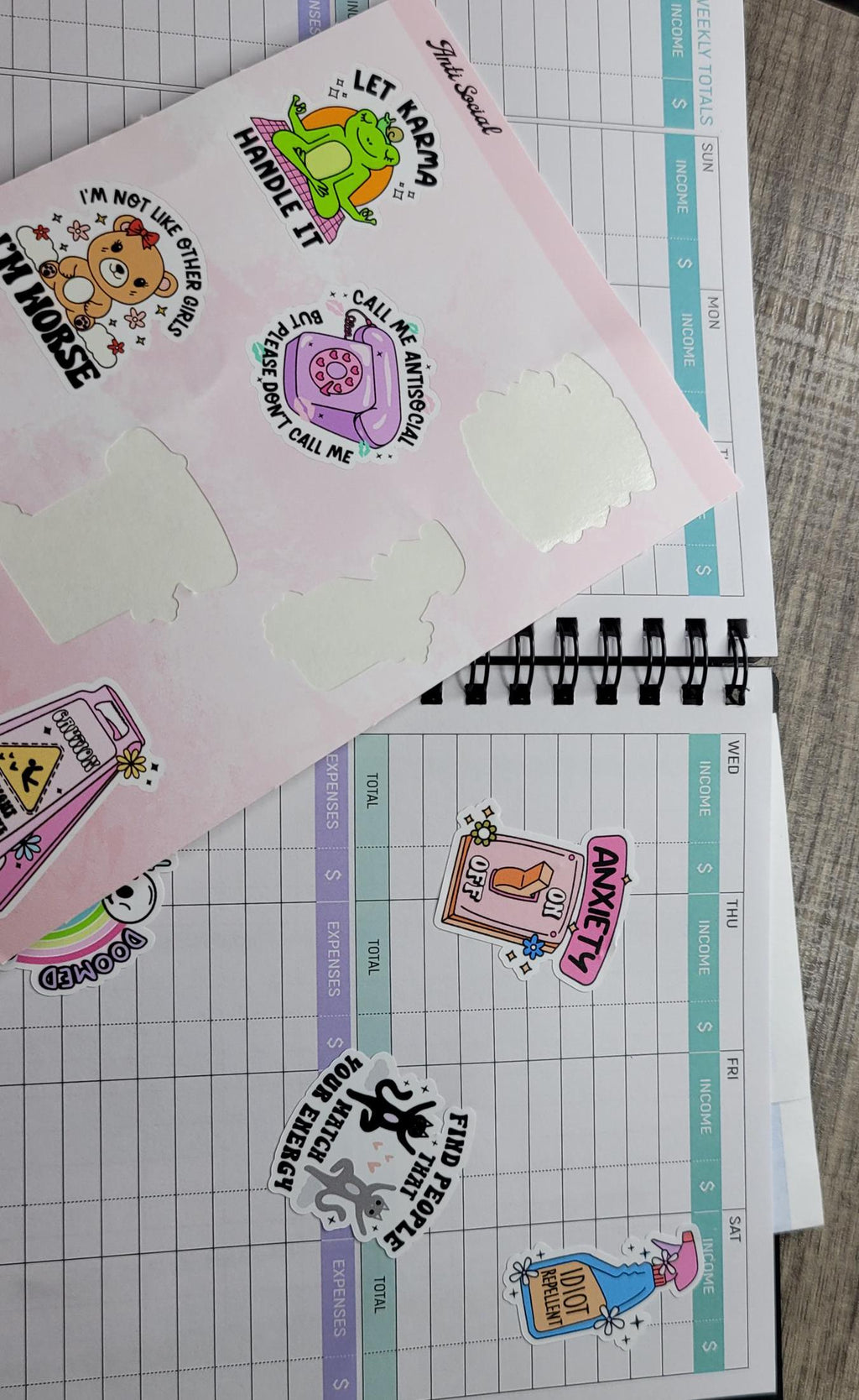 Anti Social Sarcastic Sticker Sheet: Adult Humor Vinyl Decals