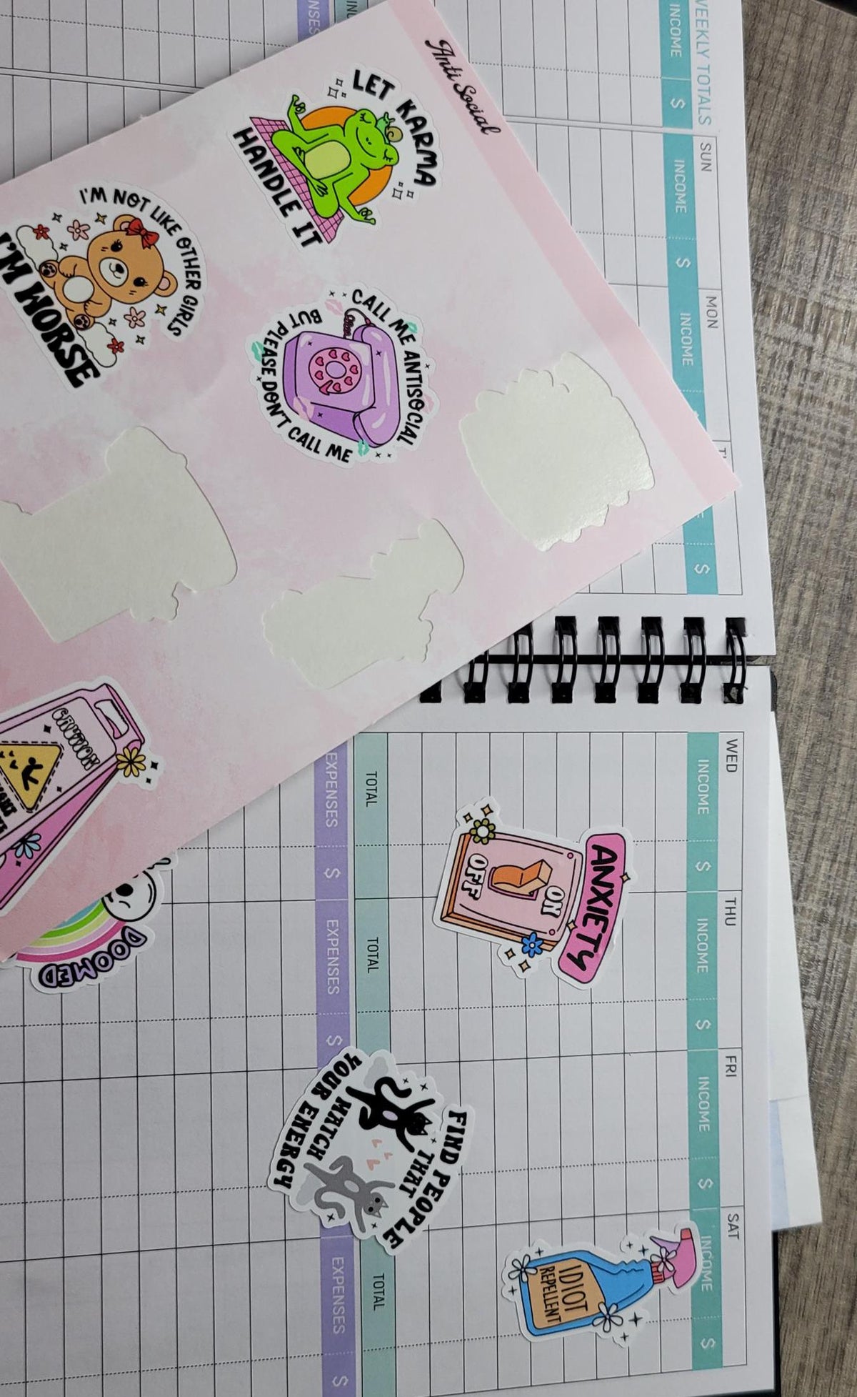 Anti Social Sarcastic Sticker Sheet: Adult Humor Vinyl Decals