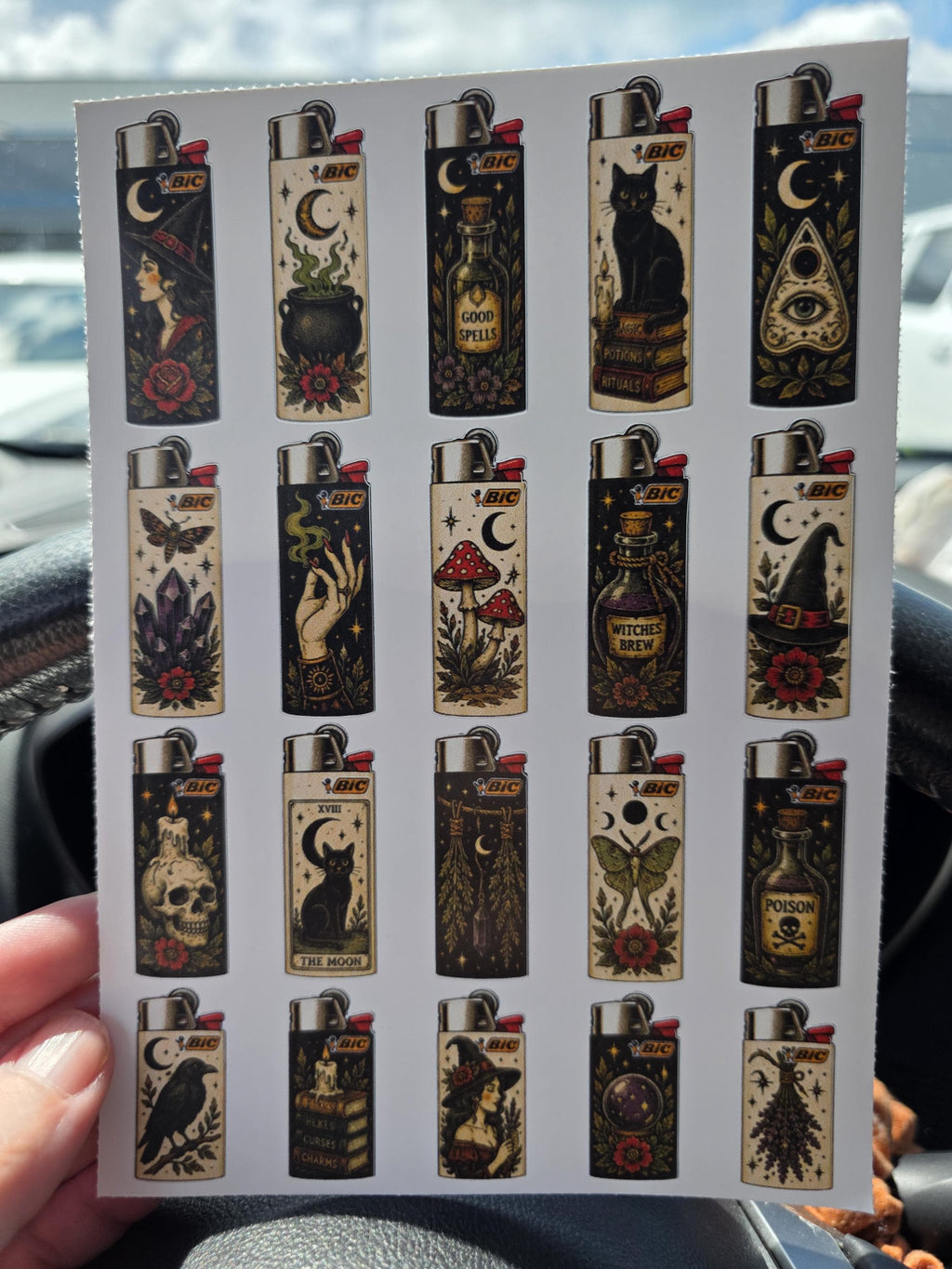 Witchy Flash Art Style | Old School Tattoo Flash Vinyl Sticker | Waterproof  | Alternative Retro Sticker | Cool Small Sticke