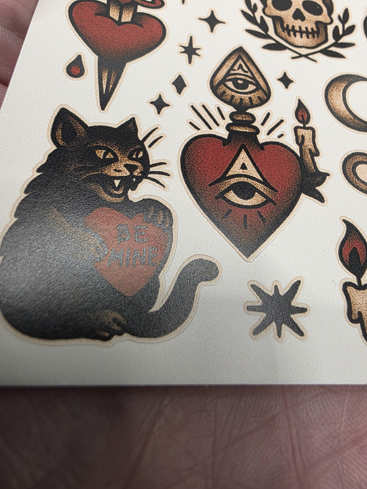 Occult Valentine Sticker Sheet | Witchy Hearts, Skulls & Gothic Love
