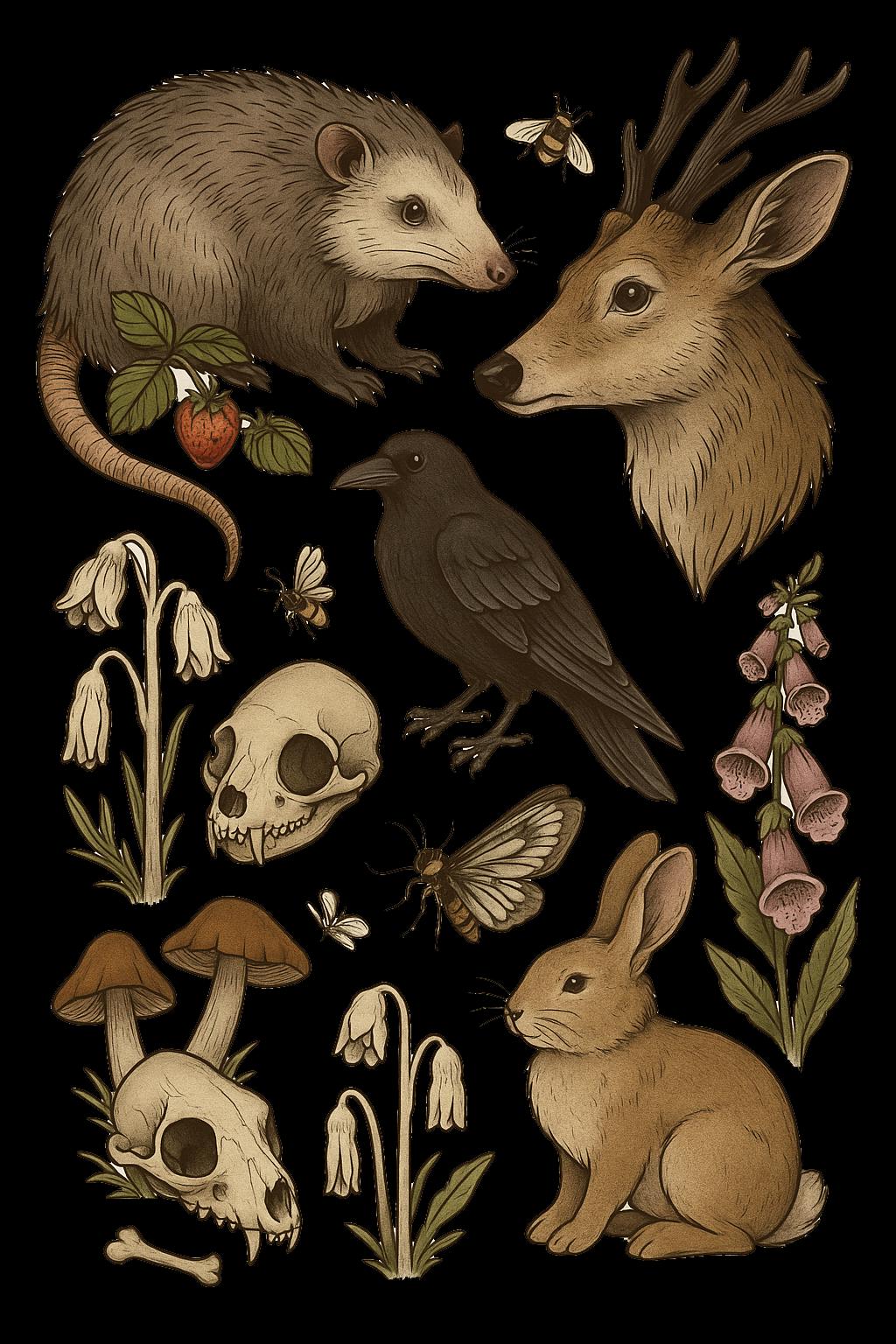 Cottagecore Woodland Sticker Sheet – Forager Botanical Art