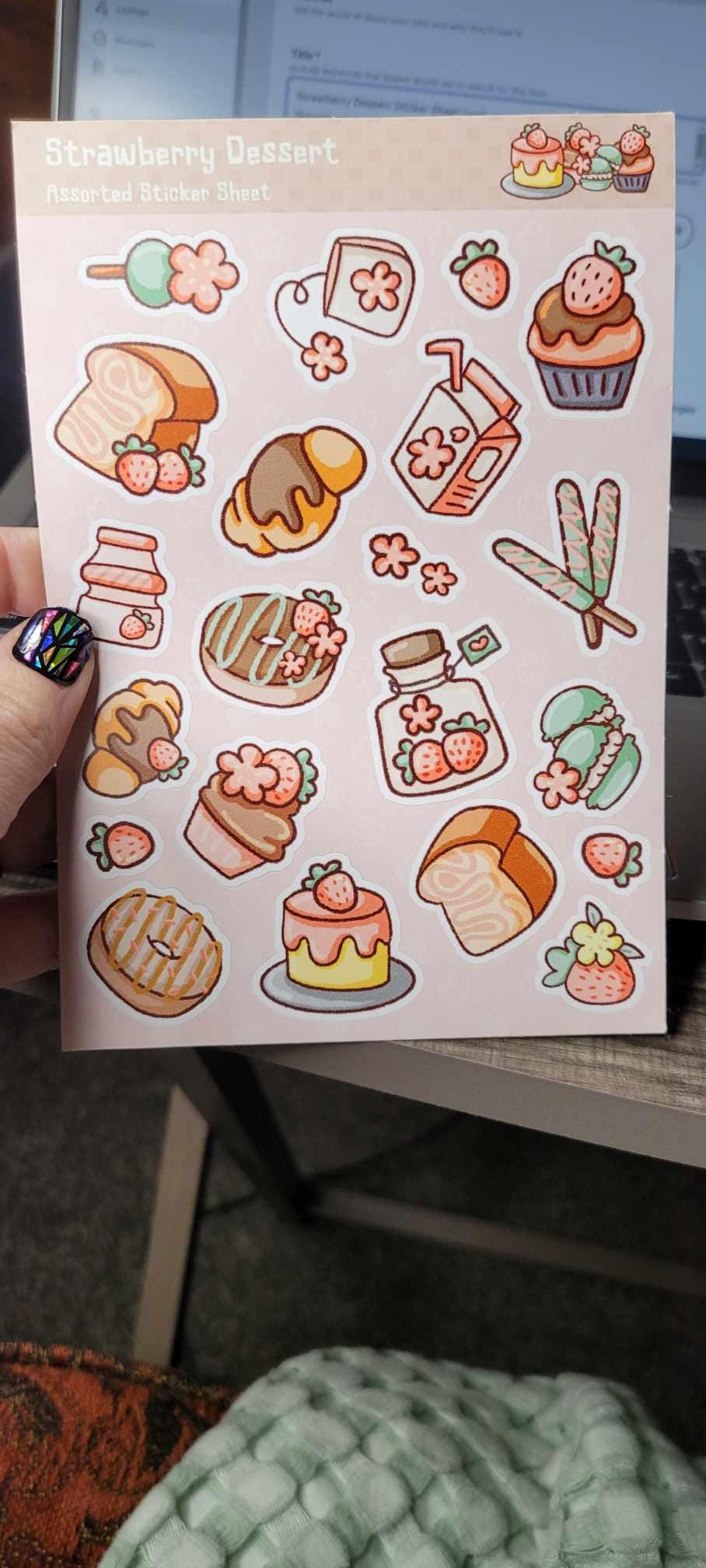 Strawberry Dessert Sticker Sheet