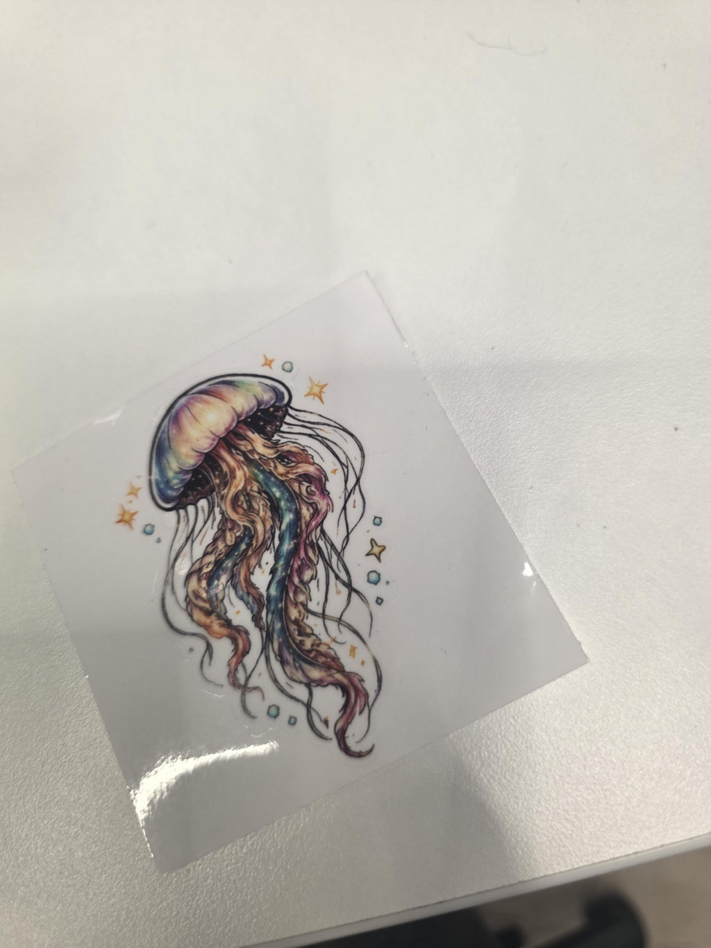 Jellyfish Clear Vinyl Sticker | Colorful Ocean Sea Creature Decal