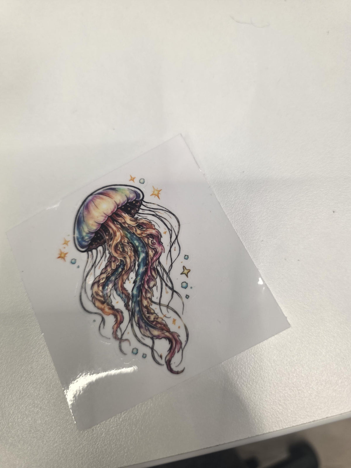 Jellyfish Clear Vinyl Sticker | Colorful Ocean Sea Creature Decal