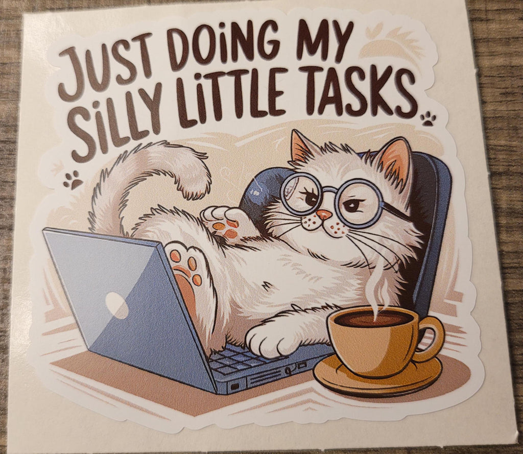 Funny Cat Laptop Sticker | Sarcastic Waterproof Vinyl Decal