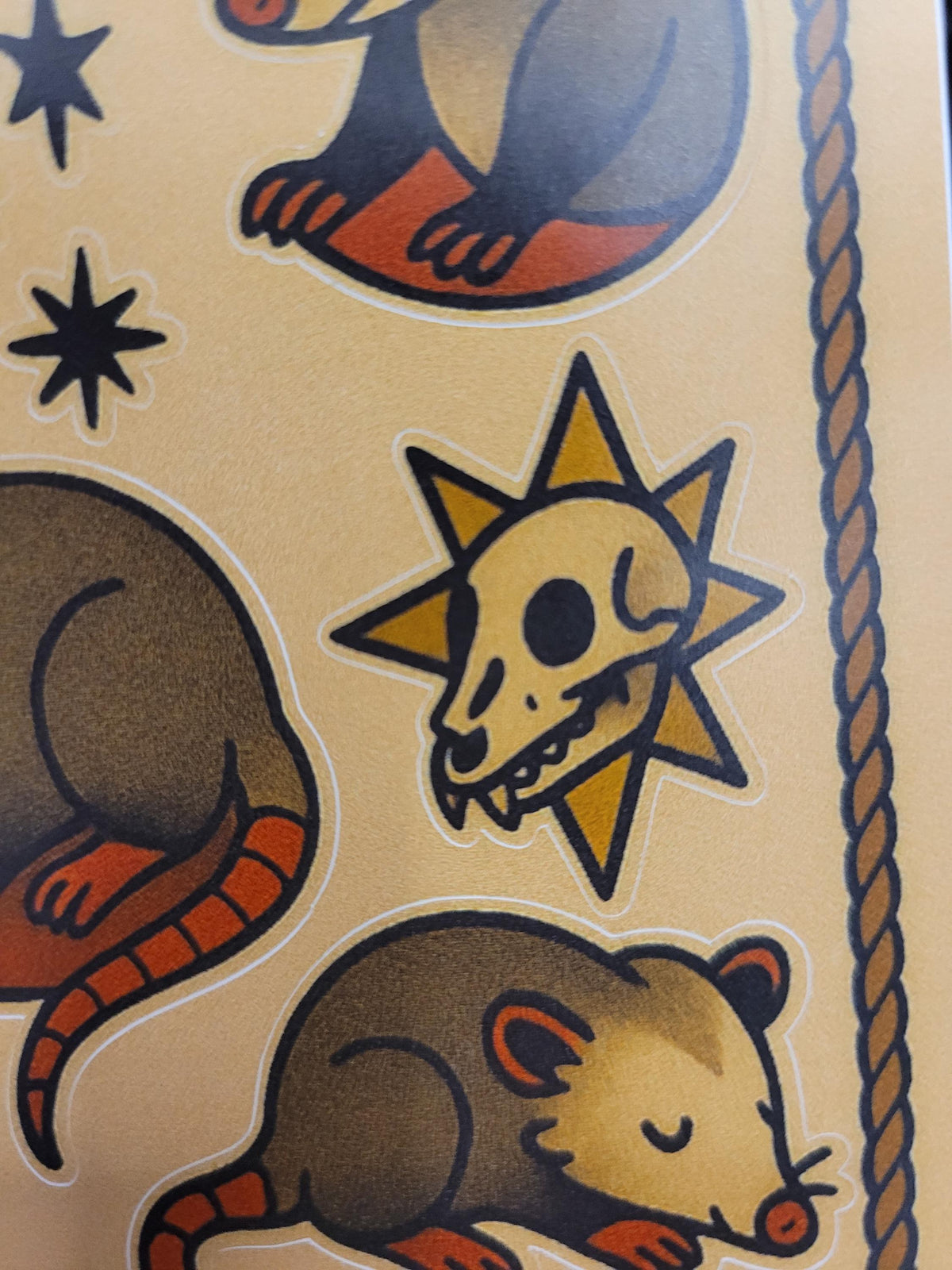 Feral Possum Flash Sticker Sheet