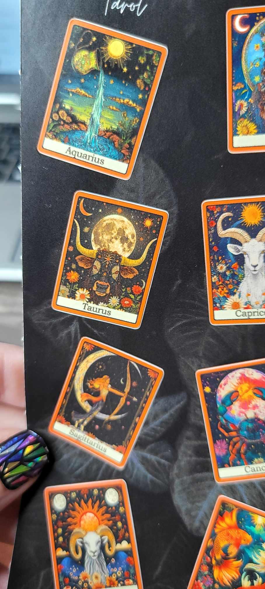 Mystical Tarot Sticker Sheet: Zodiac Vinyl Decals