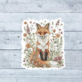 Floral Fox Sticker: Waterproof Vinyl Decal for Laptop, Water Bottle