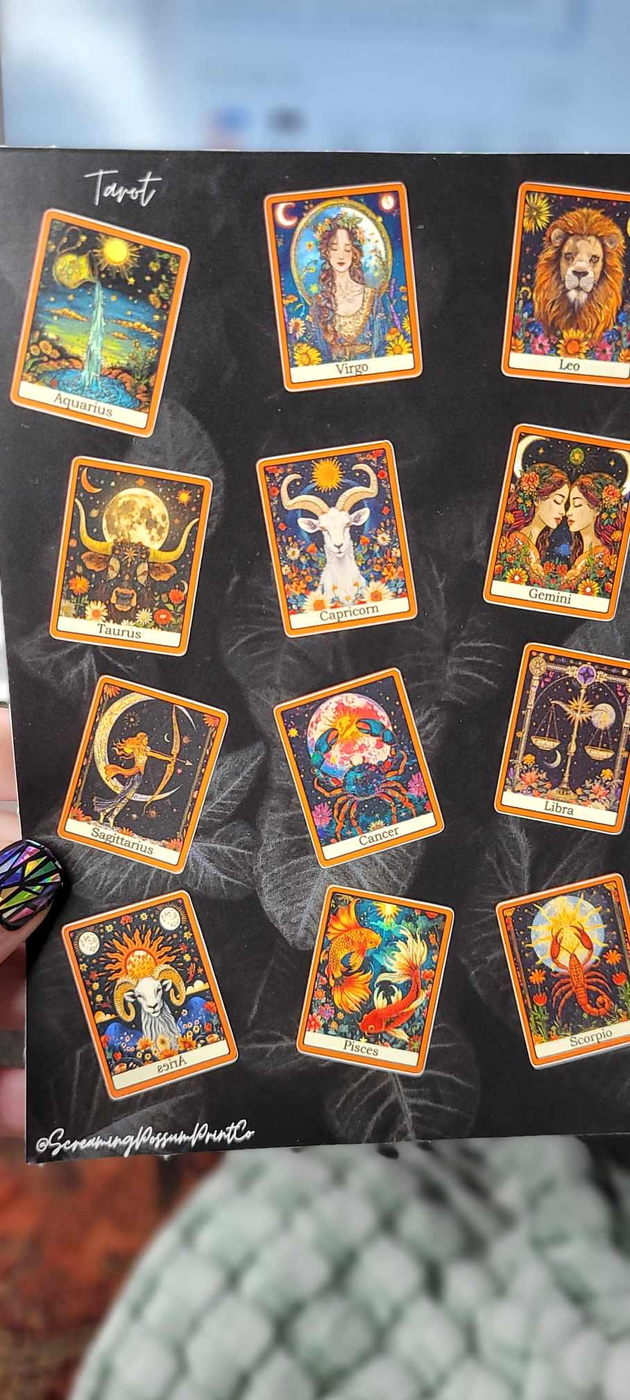 Mystical Tarot Sticker Sheet: Zodiac Vinyl Decals