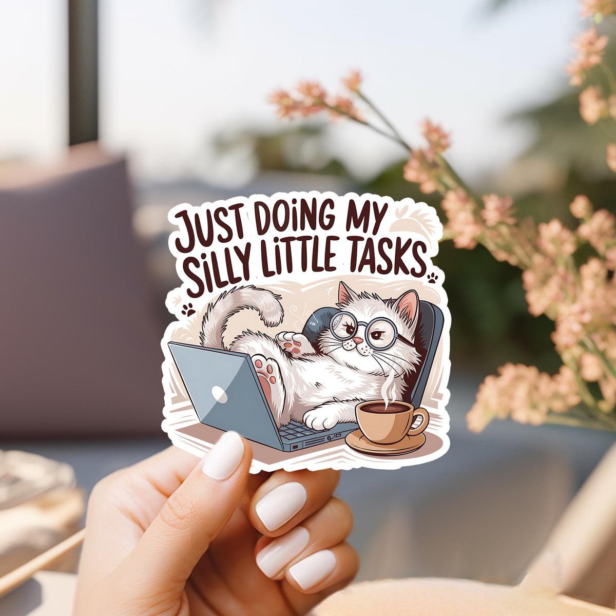 Funny Cat Laptop Sticker | Sarcastic Waterproof Vinyl Decal