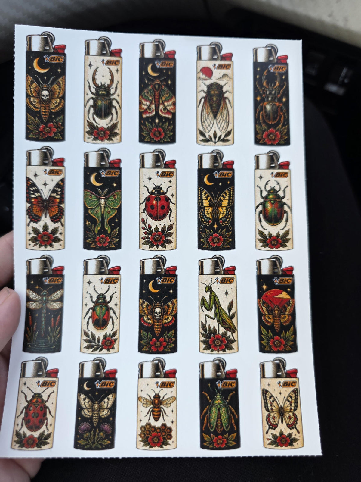Buggy insects traditional Art Style | Old School Tattoo Flash Vinyl Sticker | Waterproof  | Alternative Retro Sticker | Cool Small Sticke