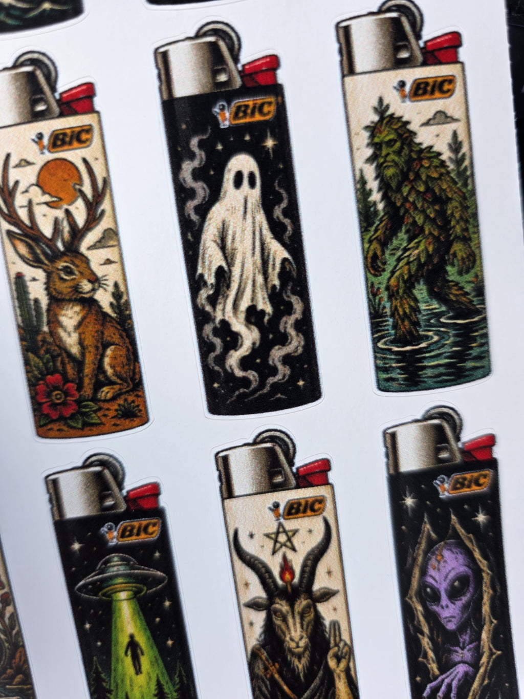 Cryptids Traditional Art Style | Old School Tattoo Flash Vinyl Sticker | Waterproof  | Alternative Retro Sticker | Cool Small Sticker