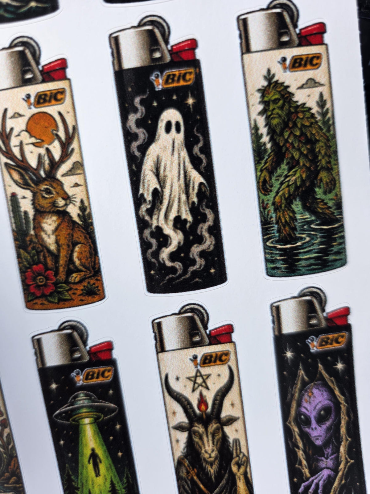 Cryptids Traditional Art Style | Old School Tattoo Flash Vinyl Sticker | Waterproof  | Alternative Retro Sticker | Cool Small Sticker