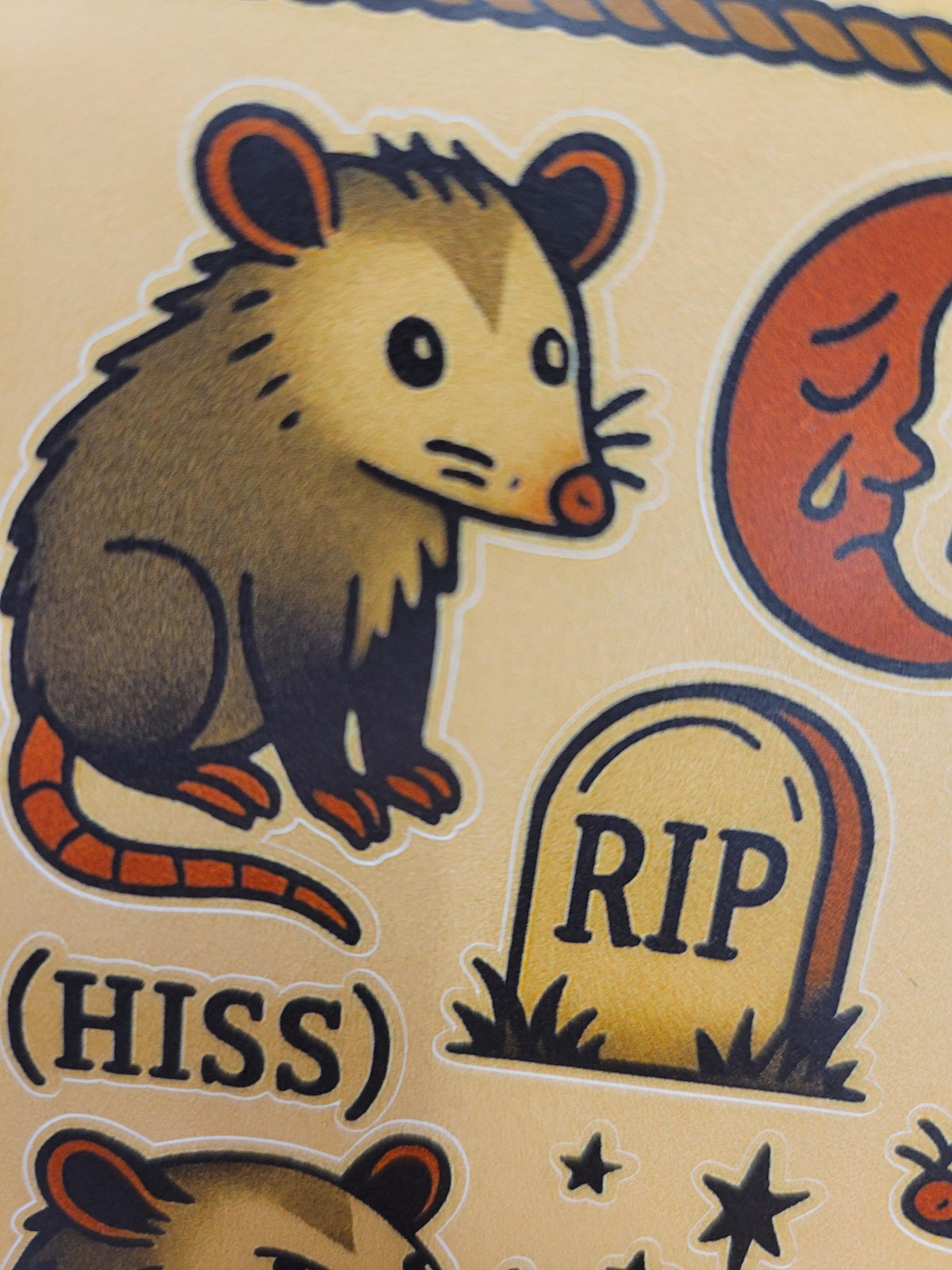 Feral Possum Flash Sticker Sheet