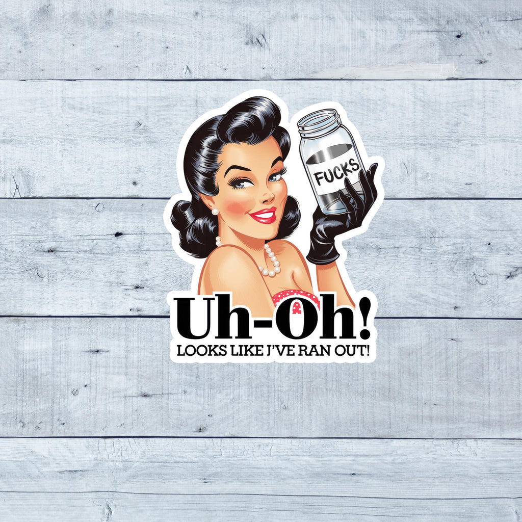 Retro Pin-Up Vinyl Sticker: Sarcastic Humor, Waterproof Decal