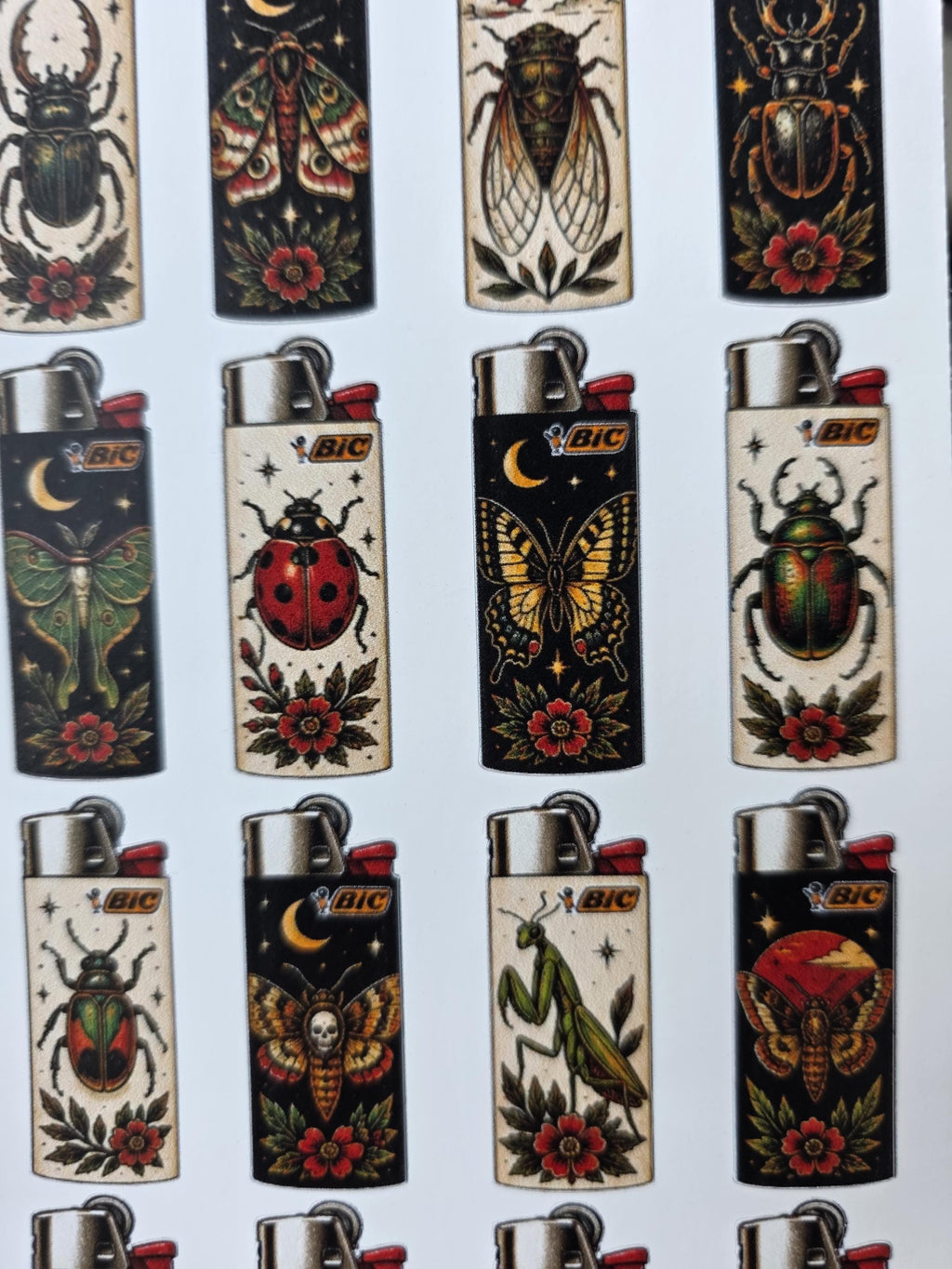 Buggy insects traditional Art Style | Old School Tattoo Flash Vinyl Sticker | Waterproof  | Alternative Retro Sticker | Cool Small Sticke
