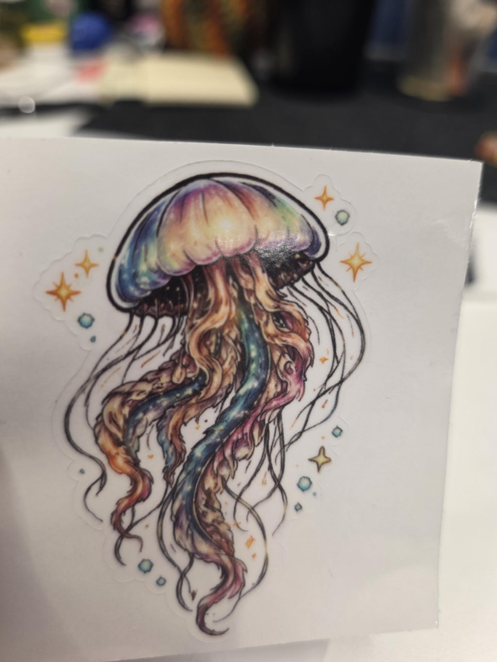 Jellyfish Clear Vinyl Sticker | Colorful Ocean Sea Creature Decal
