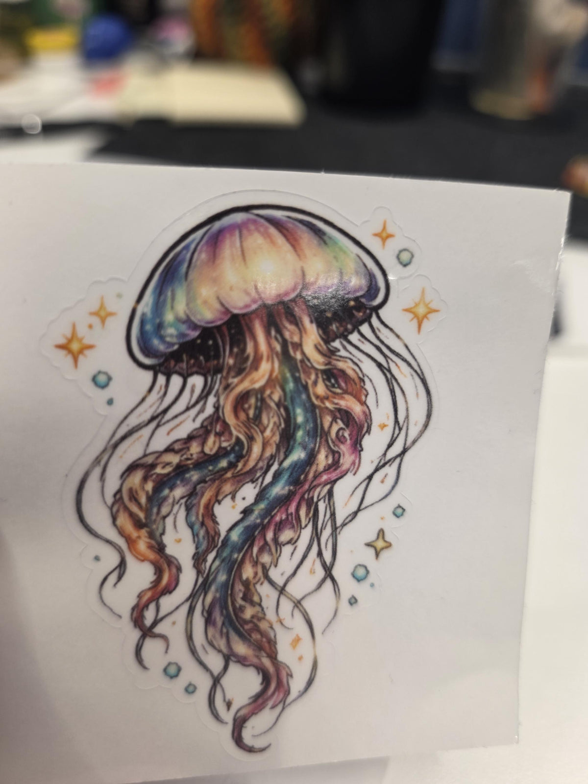Jellyfish Clear Vinyl Sticker | Colorful Ocean Sea Creature Decal
