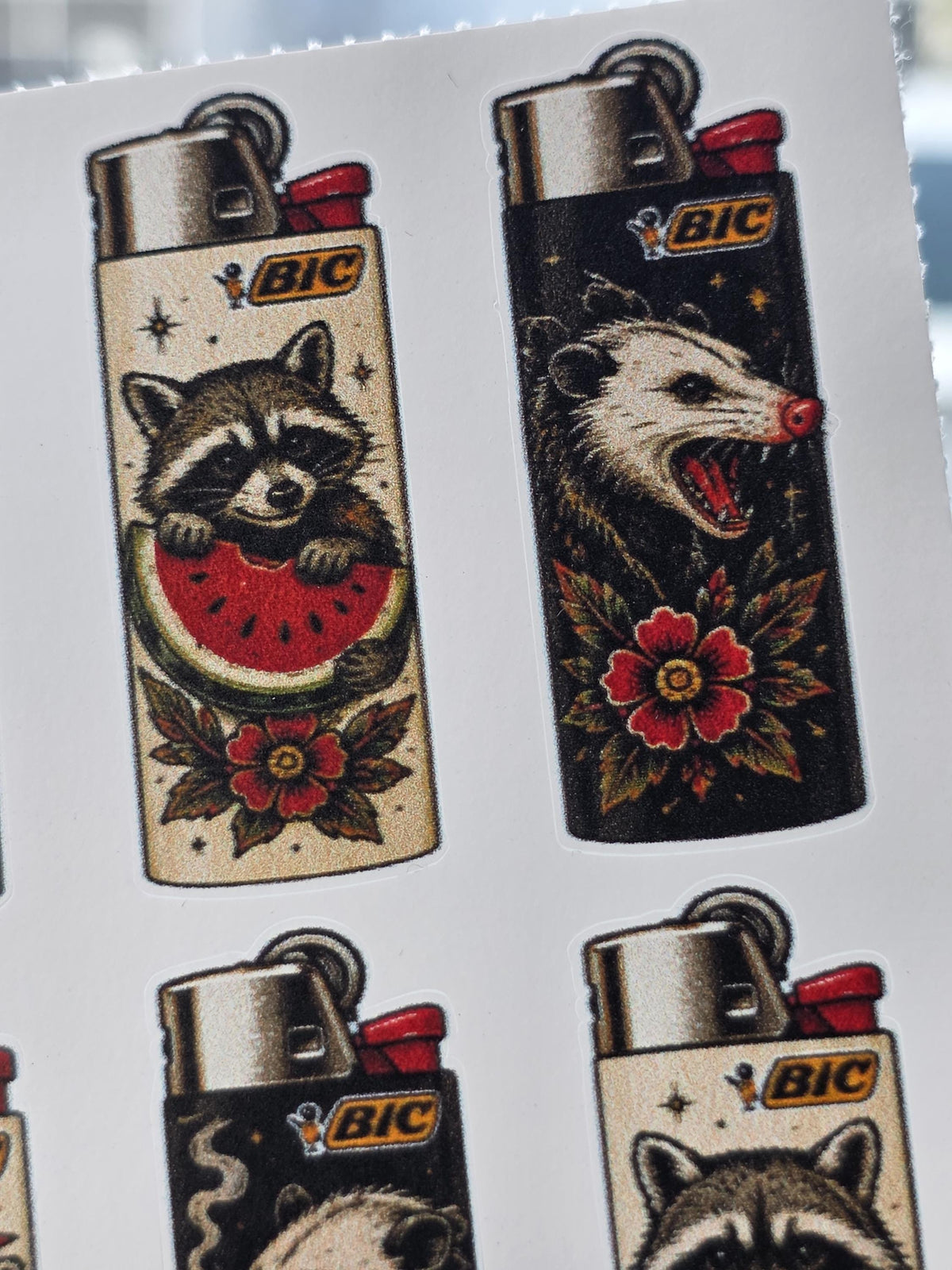 Street Cat Chaos traditional Art Style | Old School Tattoo Flash Vinyl Sticker | Waterproof  | Alternative Retro Sticker | Cool Small Sticke