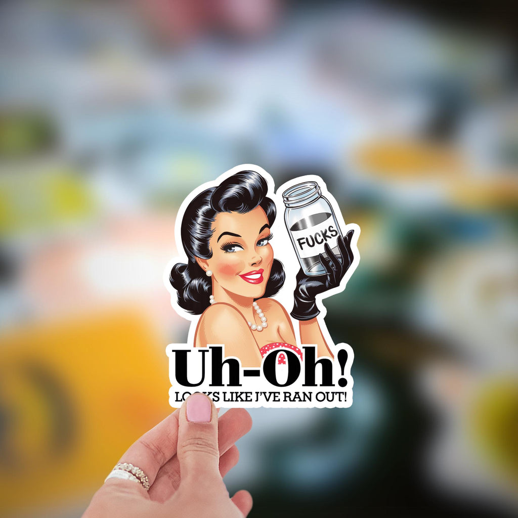 Retro Pin-Up Vinyl Sticker: Sarcastic Humor, Waterproof Decal