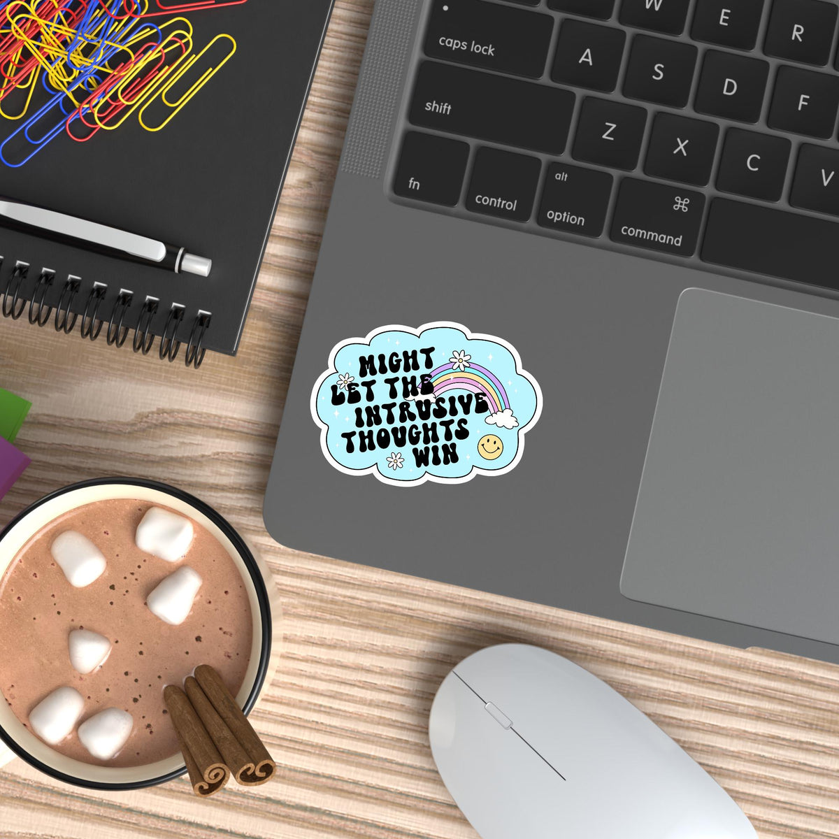 Intrusive Thoughts Vinyl Sticker: Waterproof Mental Health Decal