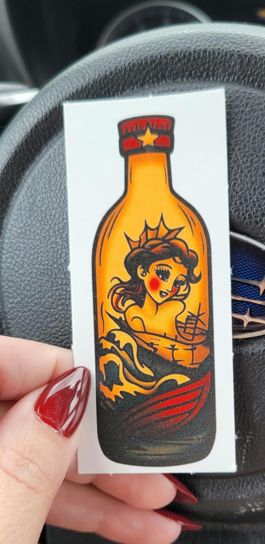 Tattoo Flash Pin-Up Girl Sticker: Shipwreck Babe Vinyl Decal