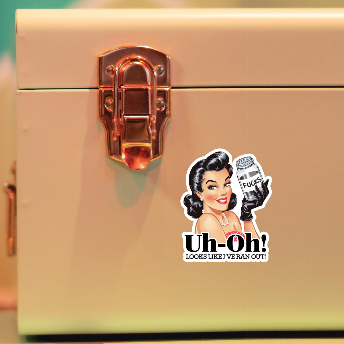 Retro Pin-Up Vinyl Sticker: Sarcastic Humor, Waterproof Decal