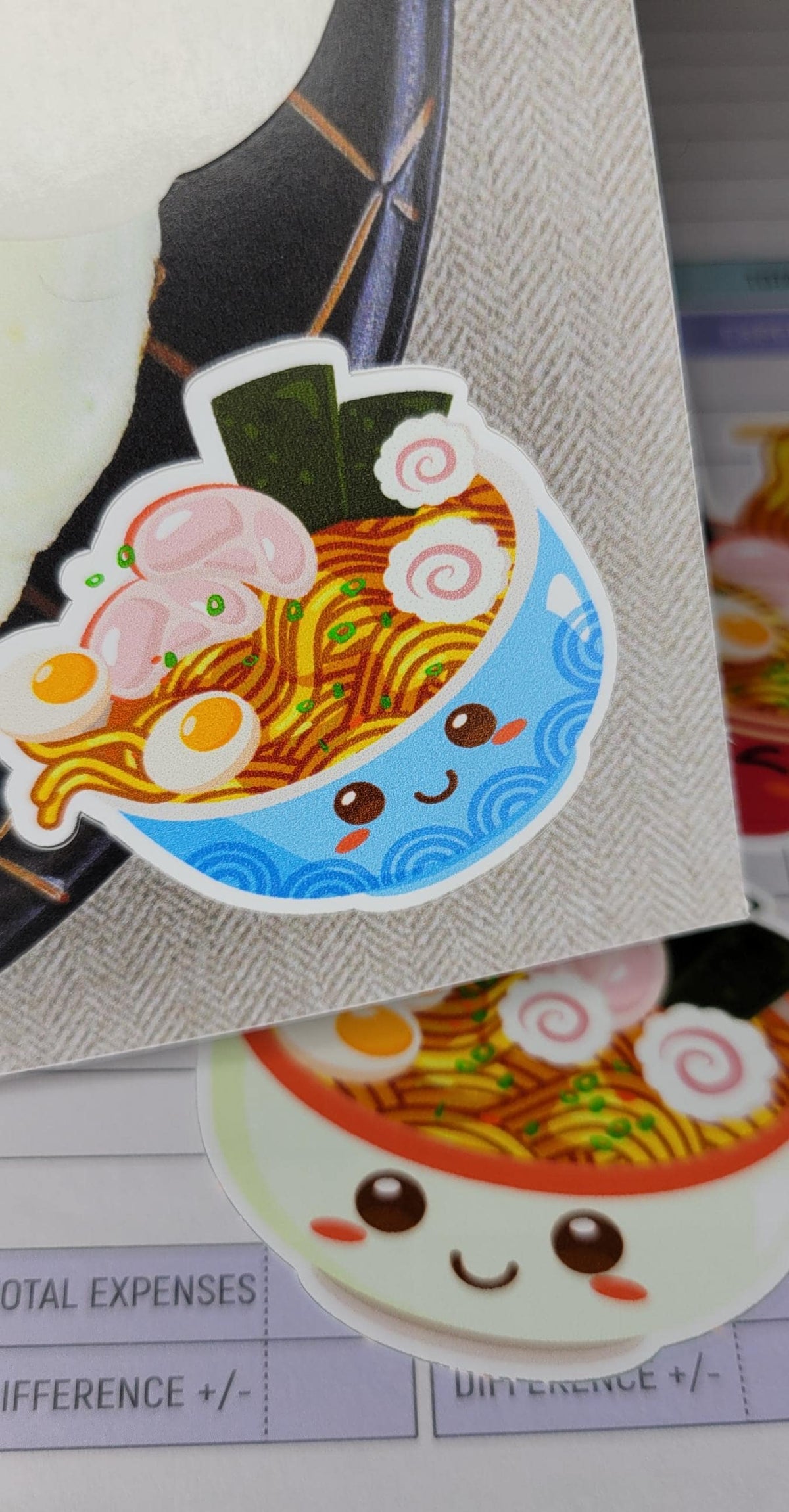 Kawaii Ramen Sticker Sheet, Foodie Planner Stickers