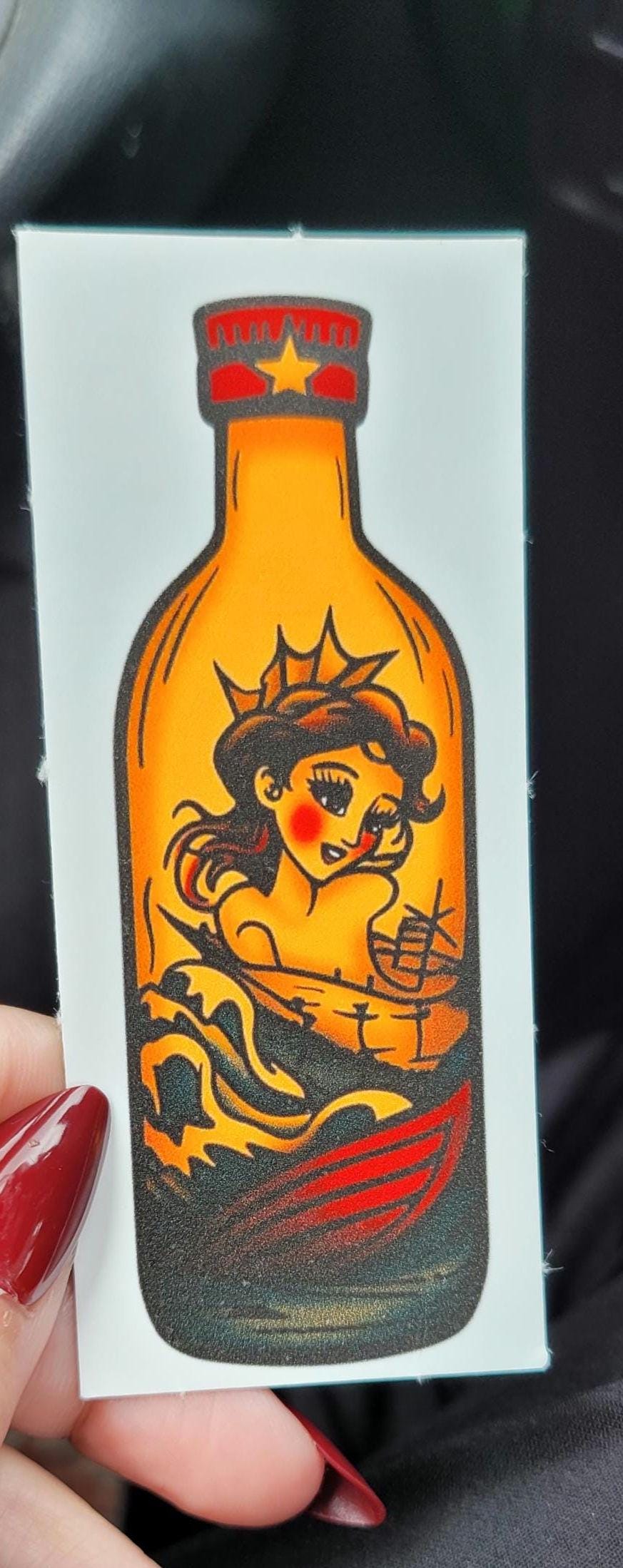 Tattoo Flash Pin-Up Girl Sticker: Shipwreck Babe Vinyl Decal