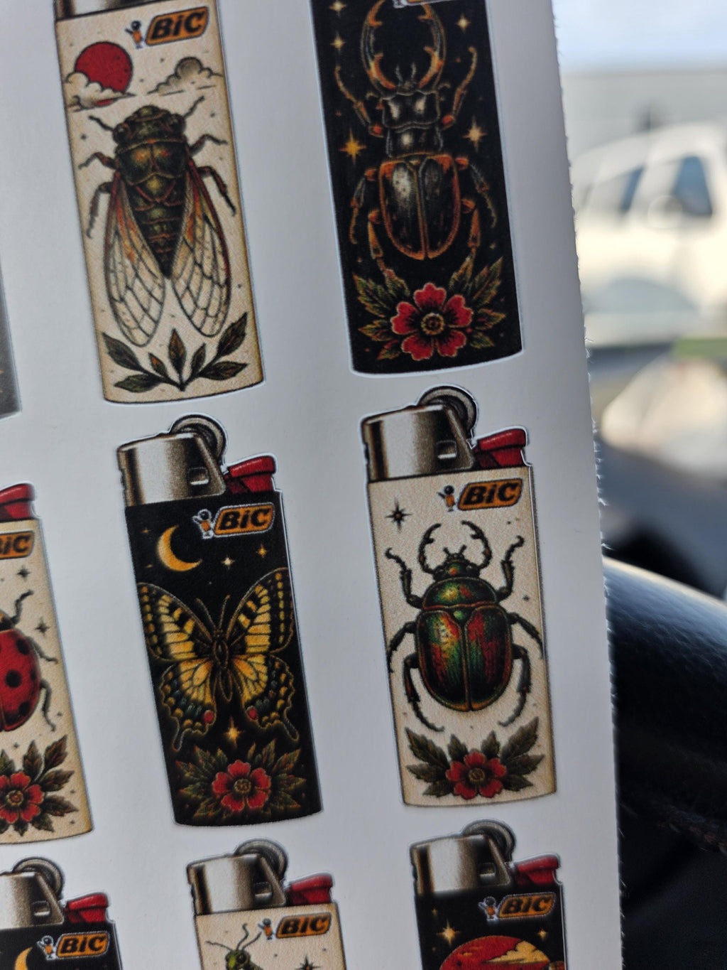 Buggy insects traditional Art Style | Old School Tattoo Flash Vinyl Sticker | Waterproof  | Alternative Retro Sticker | Cool Small Sticke