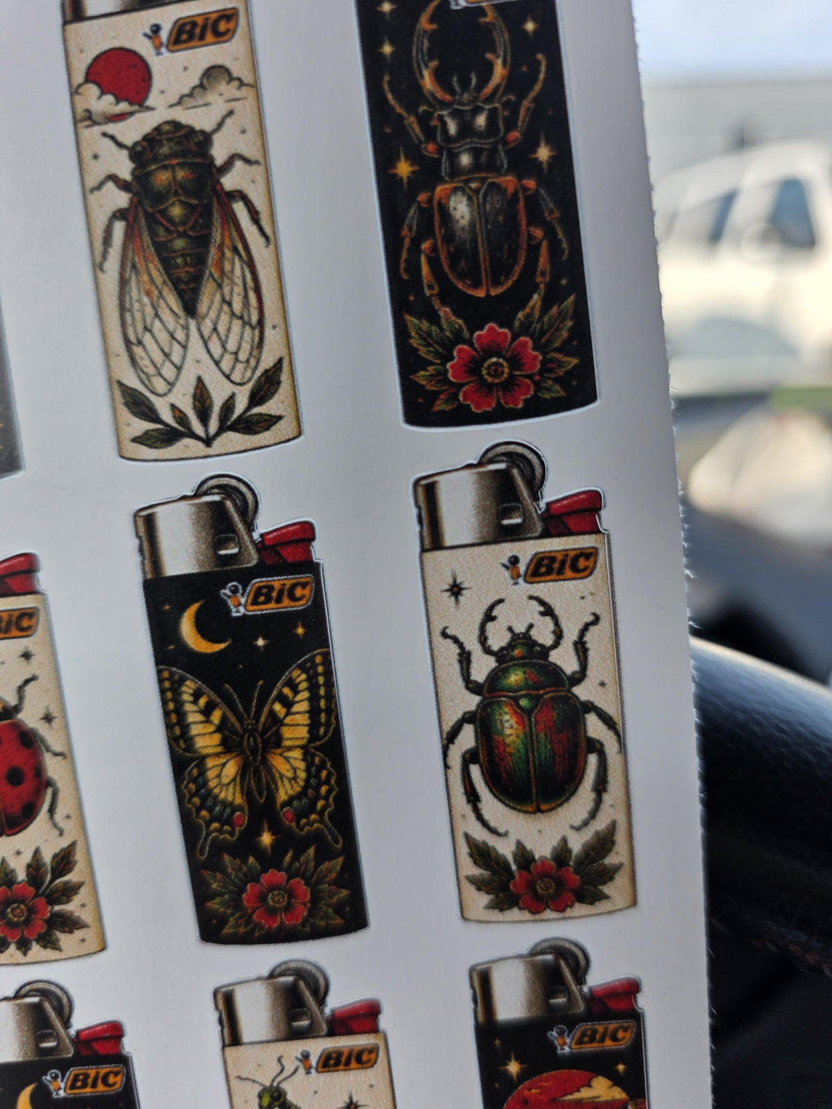 Buggy insects traditional Art Style | Old School Tattoo Flash Vinyl Sticker | Waterproof  | Alternative Retro Sticker | Cool Small Sticke