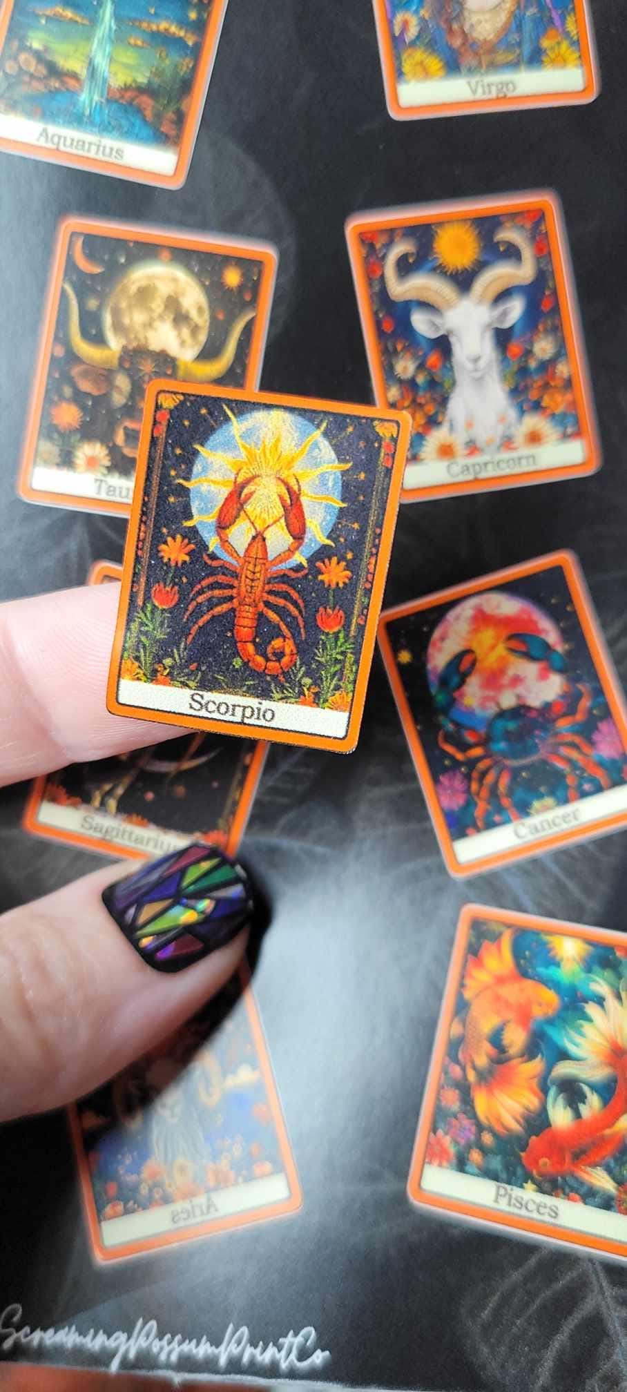 Mystical Tarot Sticker Sheet: Zodiac Vinyl Decals
