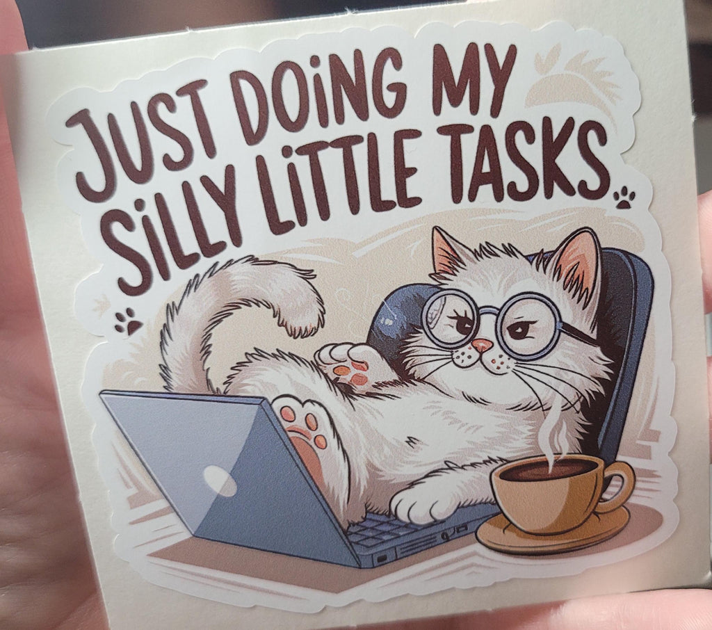 Funny Cat Laptop Sticker | Sarcastic Waterproof Vinyl Decal
