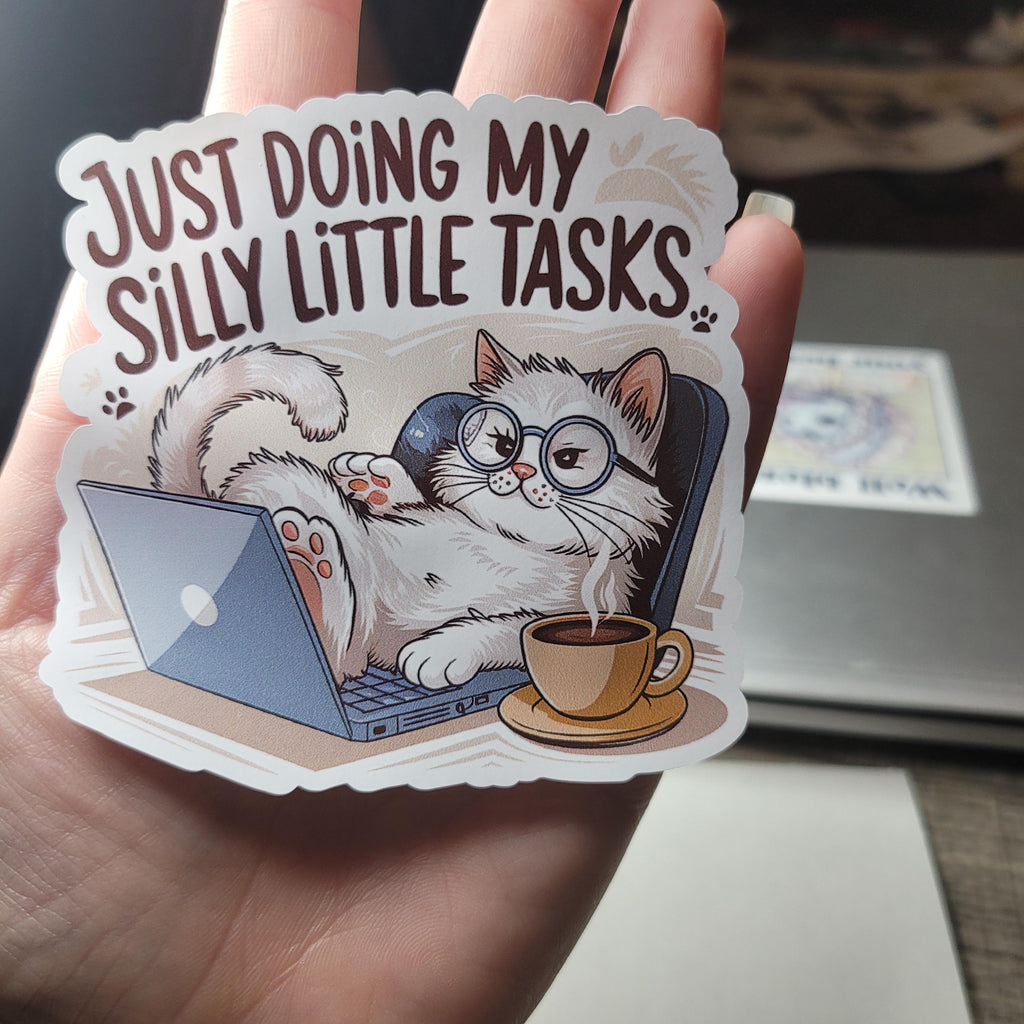 Funny Cat Laptop Sticker | Sarcastic Waterproof Vinyl Decal