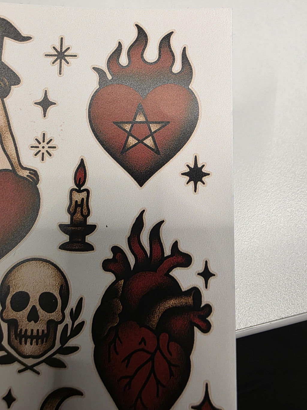 Occult Valentine Sticker Sheet | Witchy Hearts, Skulls & Gothic Love