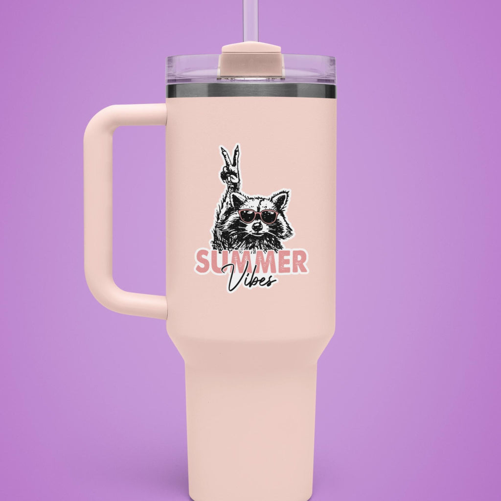 Summer Vibes Raccoon Sticker: Waterproof Vinyl Decal