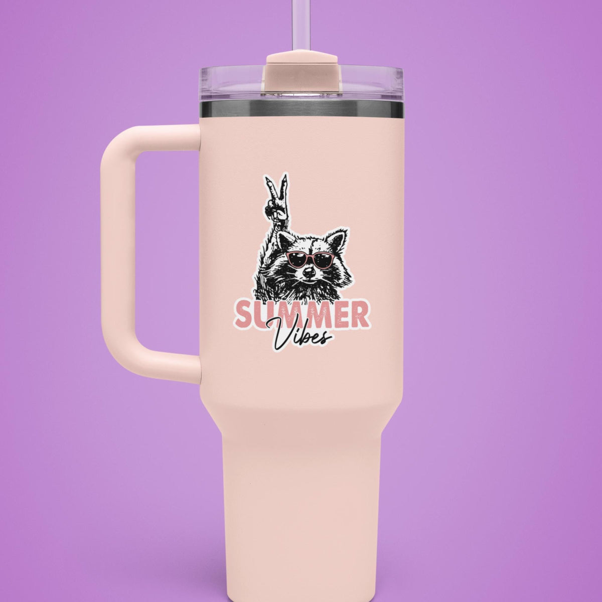 Summer Vibes Raccoon Sticker: Waterproof Vinyl Decal