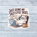 Funny Cat Laptop Sticker | Sarcastic Waterproof Vinyl Decal