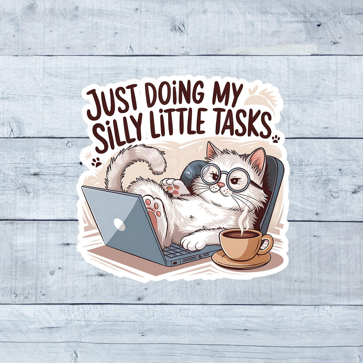 Funny Cat Laptop Sticker | Sarcastic Waterproof Vinyl Decal