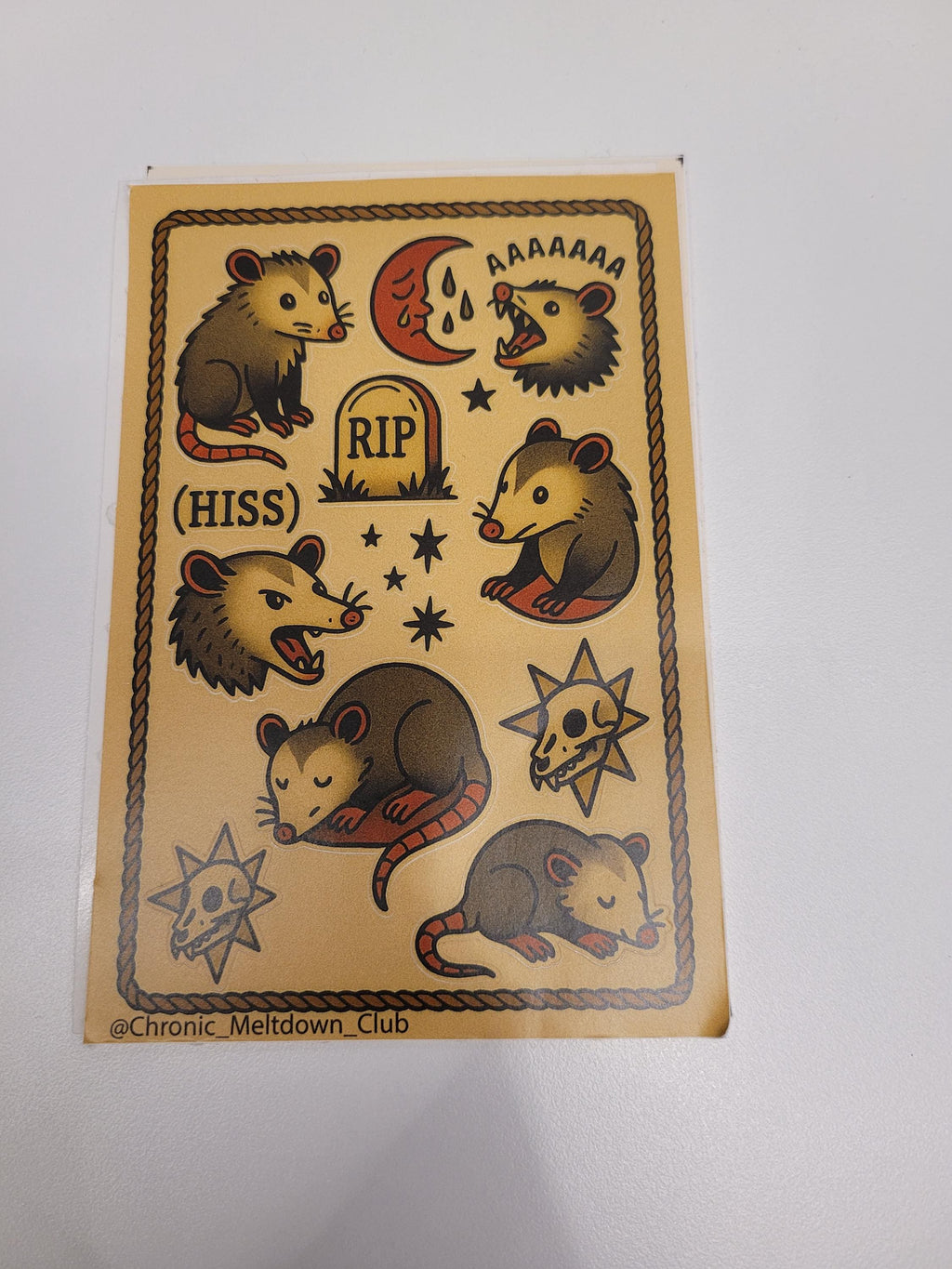 Feral Possum Flash Sticker Sheet
