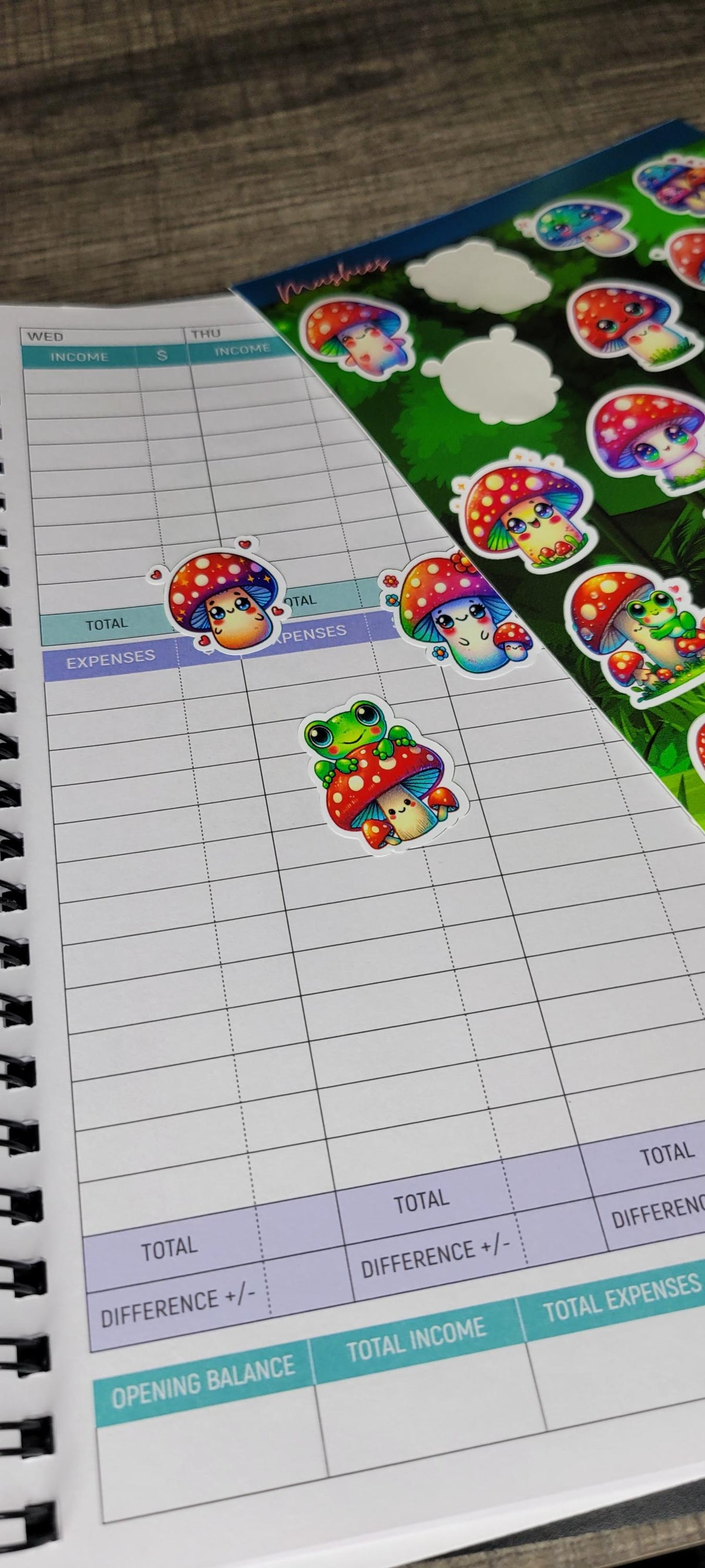 Kawaii Mushroom Sticker Sheet: Waterproof Vinyl Stickers