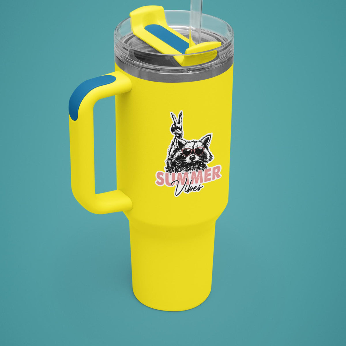 Summer Vibes Raccoon Sticker: Waterproof Vinyl Decal